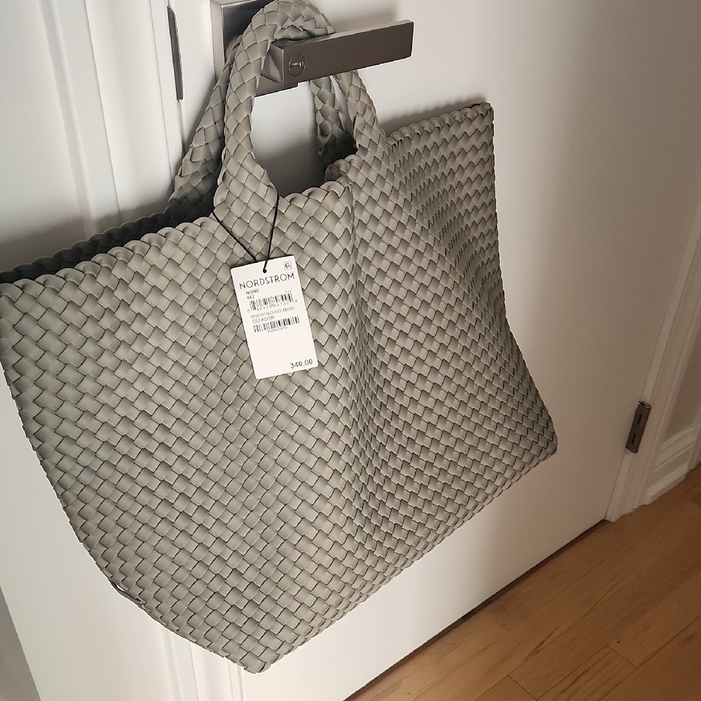 Naghedi Woven Tote Bag in Light Gray